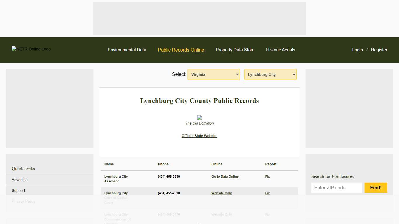 NETR Online • Lynchburg City • Lynchburg City Public Records, Search Lynchburg City Records, Lynchburg City Property Tax, Virginia Property Search, Virginia Assessor